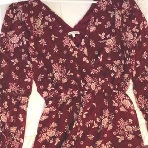 Charlotte Russe Burgundy Floral Romper